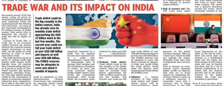 Trade War and Its Impact on INDIA - Lt Col Satish Dhage (Dr)